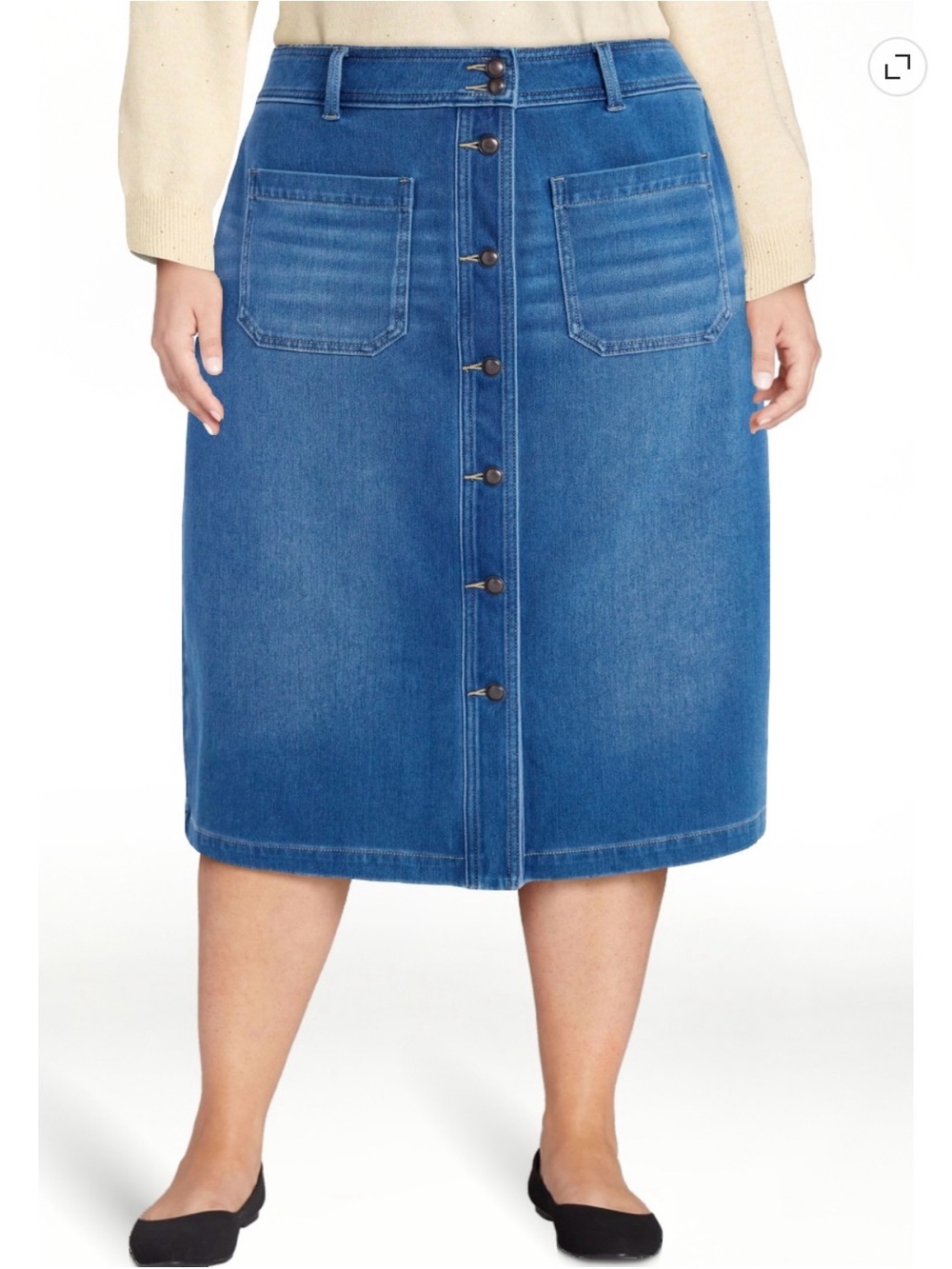 NWT 22W denim jean skirt midi B16